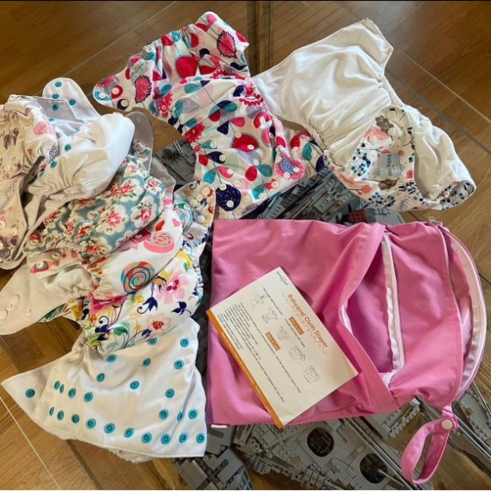 SOLD-Baby Girls Reusable cloth diapers with reusable inserts